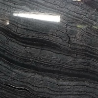 Dalle de marbre en bois antique noir de vente chaude avec des veines