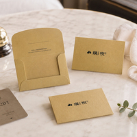 Porta Tarjetas de Habitación Horizontal de Papel Kraft Dorado Mate con Logotipo Personalizado, Porta Tarjetas de Habitación Premium para Hoteles Ejecutivos y Empresariales