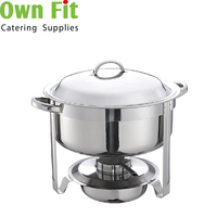 Ensemble de réchauds en acier inoxydable chauffés au gaz Ownfit avec une capacité de 10 L et un support empilable pour une utilisation en buffet dans les hôtels et les restaurants
