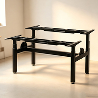 Cadre de bureau électrique à double moteur avec pieds en trois sections pour table de travail de bureau moderne à double position