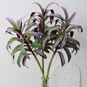 Flower Delight - Lirio Artificial de Bambú de 78 Pulgadas en PVC Suave con Hojas Verdes y Moradas para Decoración del Hogar y Bodas - Product Image 1