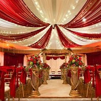 Cortinas de Chifón Blancas de Lujo para Decoración de Bodas y Fiestas, 100% Poliéster, Estilo Europeo-Americano