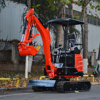 Excavator Mini Hidrolik 2 Ton Populer dengan Roda Karet, Mesin Inti yang Kuat, Penggali Berat