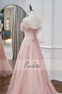 RUOLAI LWC1083 abito da sera con cinturino per Spaghetti brillante abito da sera con perline con paillettes abiti da ballo in Tulle - Product Image 6