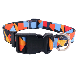 Adjustable Eco-Friendly Nylon Dog Collar Durable Outdoor Safety Features Printed Pattern Polyester <b>Scarf</b> Decoration Multi-Color - Product Image 1