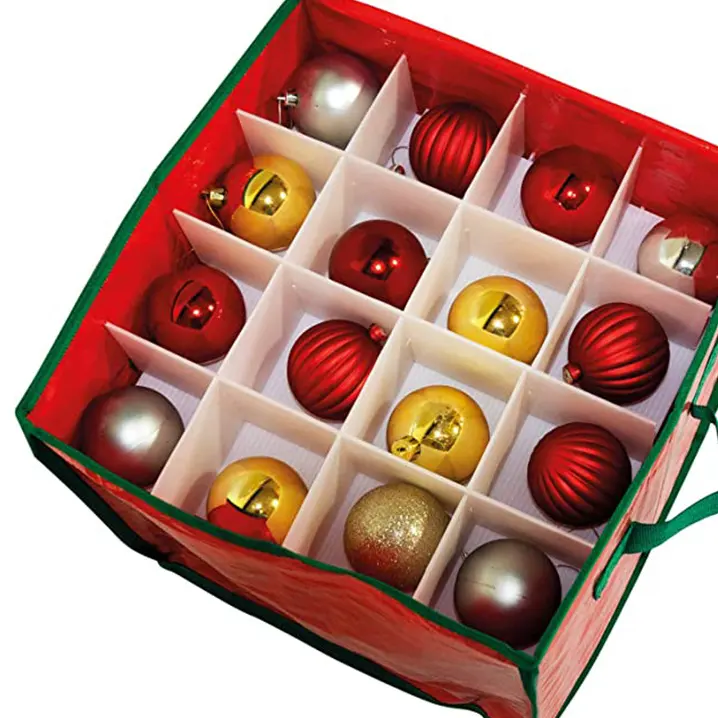 Adornos navideños Decoraciones navideñas Contenedor Organizador de tela Oxford Caja de almacenamiento de Navidad resistente para