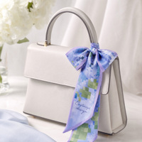 Écharpe de cou longue et étroite en satin de soie à imprimé floral pour femme, style bandeau fin, collection Printemps-Été