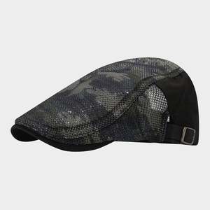 New <b>Summer</b> Camo Mesh <b>Flat</b> Top Ivy Hat Outdoor Breathable Mesh Men Women Camouflage Fashion Casual Beret Hat - Product Image 5