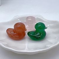 Sculpté à la main 3cm naturel mixte pierres précieuses cristal Mini Animal mignon canard sculpture pour la décoration de la maison