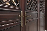 Porte en bois intérieure/extérieure de style moderne de luxe, à économie d'énergie, avec vitrage Low-E, porte en verre, pour chambre à coucher, restaurant, etc.