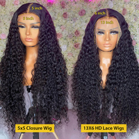 Perruque Lace HD Complète sans Colle Pré-Épilée, Frontale en Dentelle Suisse HD, Ondulée (Water Wave), Cheveux Humains Bruts Vietnamiens