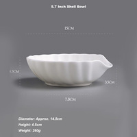 Bol à sauce en céramique de porcelaine fine blanc pur, en forme de coquille, sous glaçure, style chinois