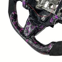 Produit phare : Volant sport à 3 branches en fibre de carbone forgée violette avec LED pour Chrysler 200 300 R/T SRT