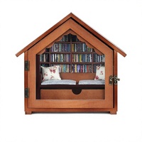 Mini bibliothèque artisanale en bois avec mini livres – Décoration amusante anti-stress, cadeaux pour les amateurs de livres