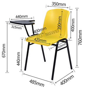 Hot bán hiện đại Ergonomic nhựa kim loại khung ghế với đào tạo ghế bằng văn bản Hội Đồng Quản Trị Stackable thiết kế lớp học & trường sử dụng - Product Image 6