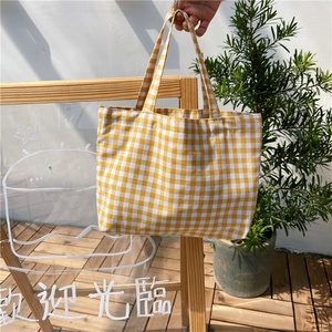 Sacs à main à carreaux pour filles, Design Simple, Mini sac Kawaii, petit sac à main en coton à emporter, - Product Image 5