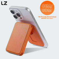 Portefeuille de téléphone en cuir fin LZ CUSTOM LOGO, porte-cartes magnétique plus résistant pour la plupart des smartphones avec miroir