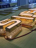 BH SIGN Enseigne lumineuse LED personnalisée avec lettres 3D frontlit, lettres découpées et lettres lumineuses latérales pour mur