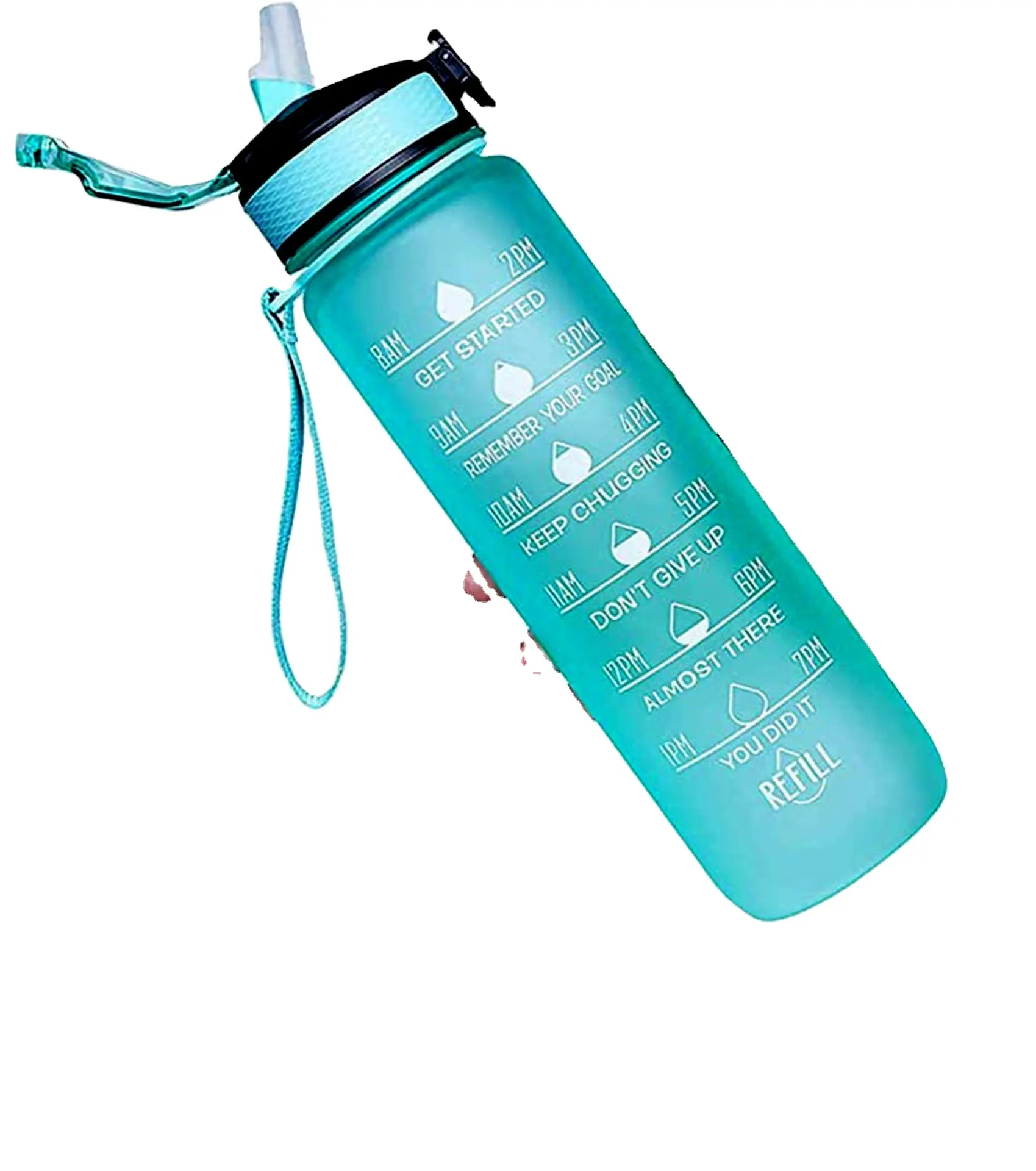 Hot sell motivational water bottle gallon sport bottles cycle water bottle Time marked water lines wide mouth