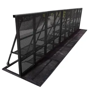 Black color steel folding crowd control barrier event protect barricade
