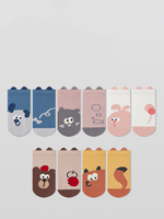 Chaussettes mi-mollet pour enfants Xiangyi en coton peigné respirant avec poignées antidérapantes, oreilles d'animaux 3D, bout sans couture et revers souple