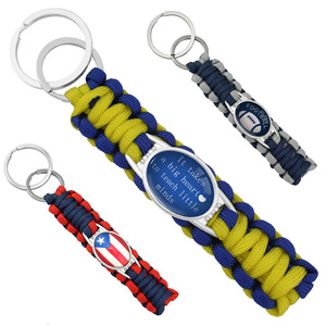 Llavero de Paracord de Supervivencia con Diseño de Logotipo Personalizado, Bandera de Puerto Rico, Amor por el Fútbol, Profesor, Unicornio, Cadenas para Llaves - Product Image 1