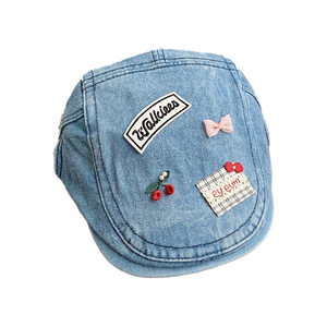 Gorra vaquera plana para niños, gorra de béisbol bonita con lazo para niñas, boina personalizada para niños, gorras planas para niños, sombreros ajustados - Product Image 4