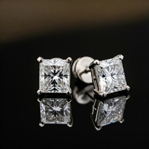 Most Selling Moissanite Engagement Earrings For Women Ideal For Daily Styling Social Events And Festive Occasions For Sale - Product Image 6