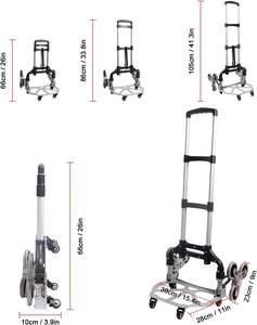 Fabriek Trappen Klimmen Met Voorwielen, Opvouwbare Handtruck, Aluminium Bagage Bewegende <span class=keywords><strong>Trolley</strong></span> Kar - Product Image 2