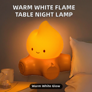 Lampe de chevet LED moderne blanc chaud en ABS, imitation flamme, alimentée par USB/piles, intensité réglable, idéale pour chambre d'enfant, cadeau, vente en gros - Product Image 2
