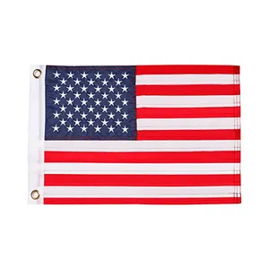 Custom 12x18 Inches USA Boat Cabin Safety Flags American Any Country Flag For Pontoon Boat And Outdoor