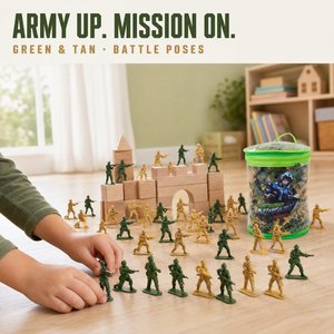 Set di Mini Soldatini Militari in Plastica ABS, Giocattoli Graffiti, 100 Pezzi Figurine in PVC per Bambini e Bambine - Product Image 3