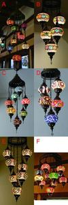 Lampes de lustre <span class=keywords><strong>Globe</strong></span>, style mosaïque turque marocain, éclairage suspendu au plafond, lampe à suspension en verre teinté - Product Image 4