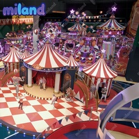 Parc d'attractions intérieur sur le thème du cirque, château gonflable personnalisé, manèges pour enfants, aire de jeux intérieure, jeux doux pour enfants