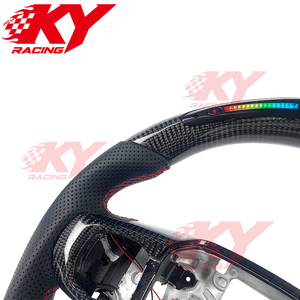 อุปกรณ์ตกแต่งภายในสำหรับ Ford Ranger Raptor 2012-2025 F150 LT XLT Shelby จอแสดงผล LED พวงมาลัยหนังแท้คาร์บอนไฟเบอร์ - Product Image 2
