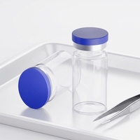 Viales de Vidrio Estériles Vacíos de 5 ml con Recubrimiento de PTFE Anticorrosión, Herméticos, con Puerto Autocurativo para Inyección