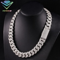 Cadena Cubana de Plata Pesada con Incrustaciones de Diamantes de Imitación Moissanite VVS de 5-6 Filas, Collar para Hombre, Joyería Hip-hop
