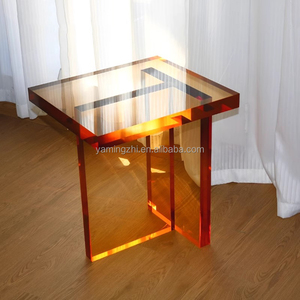 Bàn trà acrylic hiện đại, thiết kế sang trọng, màu vàng óng ánh, kiểu dáng mới, tiện dụng cho phòng khách - Product Image 1