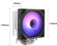 Ventilateur de refroidissement CPU silencieux 90 mm Speedy avec 2 caloducs, LED RGB, roulement fluide, pour cartes mères X79 X99, éclairage 3PIN 4PIN 12V