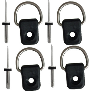 Boucles en forme de D en acier inoxydable avec rivets pour kayak, bateau, utilisation en extérieur, paquet de 4 - Product Image 1