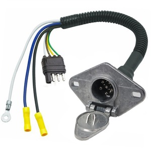 Trailer Connector 4 Pin To 6 Pin Socket With <b>Bracket</b> And Mounting Hardware For RV Taillight Signal Conversion - Product Image 2