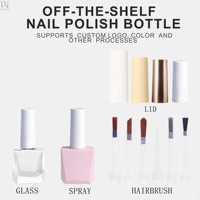 2026 Fantastique Flacon en verre vide 10ml 12ml pour vernis à ongles et gel UV, avec dégradé, logo personnalisé OEM, avec bouchons et pinceaux