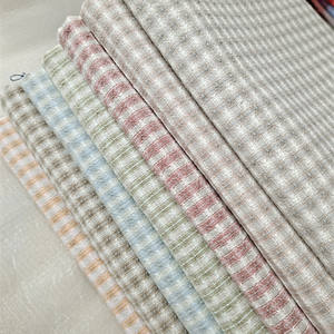 قماش كتاني مغسول مسبقًا بالجملة برسومات مطبوعة وألوان متعددة ونقوش ملونة ومخططة منسوجة يدويًا من ياردة - Product Image 1