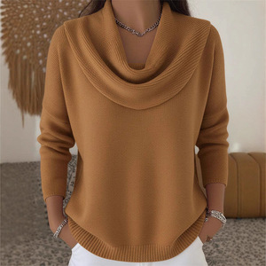 Site indépendant de vêtements pour femmes pour <span class=keywords><strong>AliExpress</strong></span>, nouvelle collection automne/hiver, <span class=keywords><strong>pull</strong></span> uni - Product Image 1