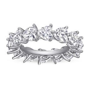 925 Sterling Silver Heart-Shaped Glow <b>Ring</b> Elegant Daily Wear <b>Cubic</b> <b>Zirconia</b> Wedding Party Rhodium Plated Simple Classic Style - Product Image 5