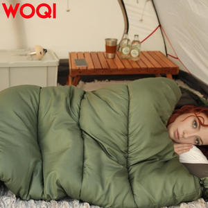 Sac de couchage Woqi 3 saisons, style momie, en nylon, coupe-vent, léger, pour le camping en plein air, unisexe, vert militaire, taille standard - Product Image 2