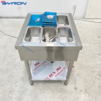Chauffe-Plats Commercial de Comptoir en Acier Inoxydable 6 Bacs, Bain-Marie à Gaz Propane/GPL, Certifié CE, Pieds Réglables, Roulettes