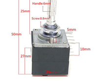 Potentiomètre rotatif 100K LOG ALPS RH2702 Contrôle du volume audio Pot stéréo avec Loudness L