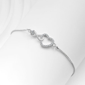 Nuevo Anillo de Diamantes con Corazón de Amor Eterno, <span class=keywords><strong>Pulsera</strong></span> Ajustable con Forma de 8 Infinita, <span class=keywords><strong>Pulsera</strong></span> de Moda para Mujer - Product Image 6