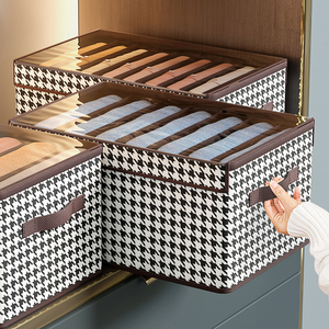 Bedroom Wardrobe Collapsible Fabric Closet Drawer <b>Storage</b> Box With Handle <b>Clothes</b> Organizer for Folded <b>Clothes</b> - Product Image 1